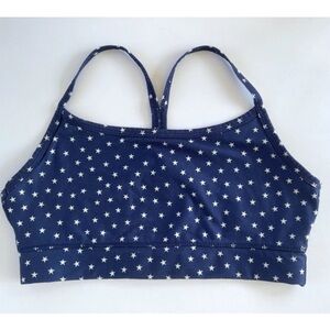 Gianni Bini Sports Bra Blue & White Stars Size Medium